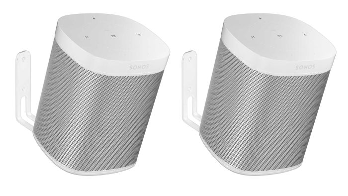 Par av Vebos väggfästen för Sonos One SL Vit 20 Grader