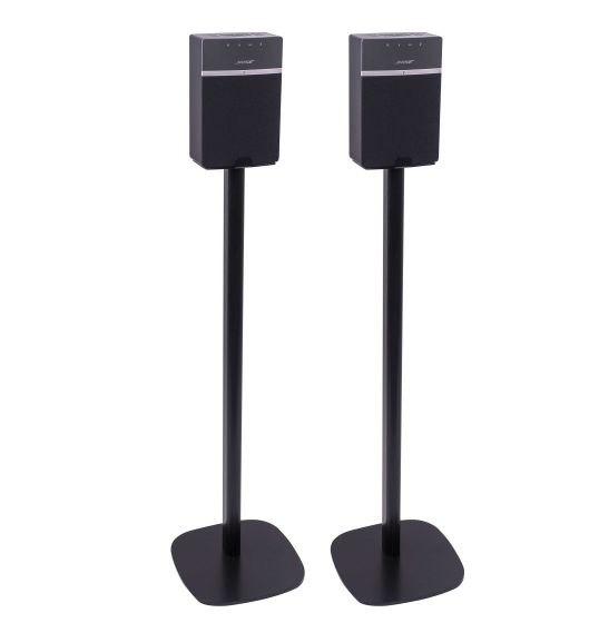 Par av Vebos stativ med Bose SoundTouch 10 i svart utförande