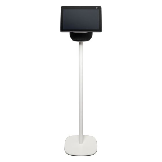 Vebos stativ med Amazon Echo Show 10 i vitt utförande