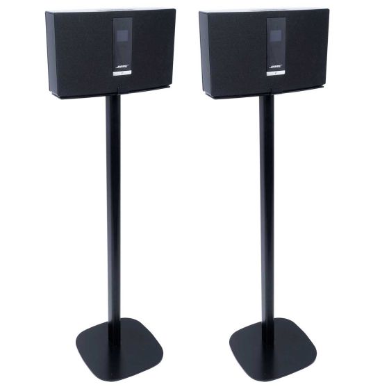 Par av Vebos stativ med Bose SoundTouch 20 i svart utförande