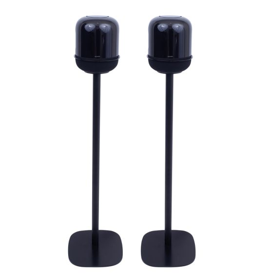 Par av Vebos stativ med Huawei Sound X i svart utförande