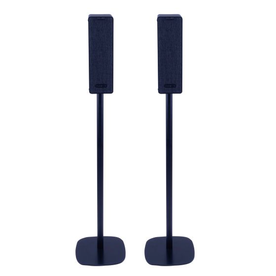Par av Vebos stativ med Ikea Symfonisk Vertikal i svart utförande
