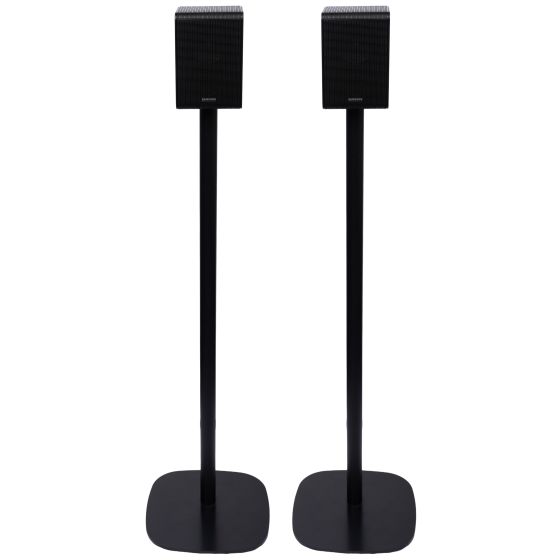 Par av Vebos stativ med Samsung SWA-9250S i svart utförande