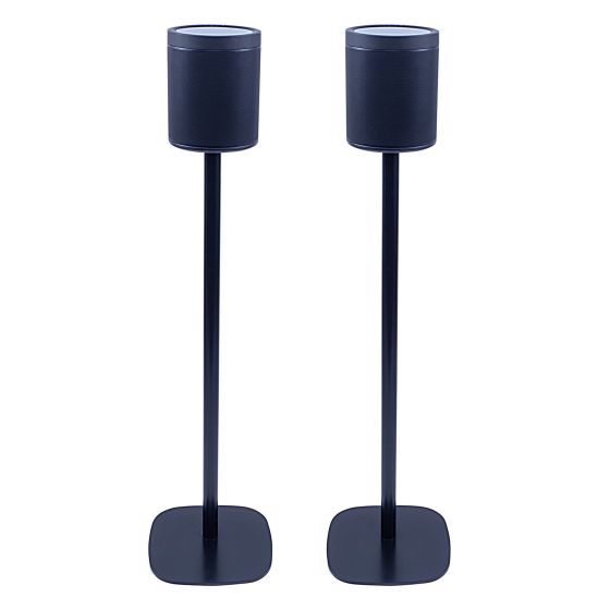 Par av Vebos stativ med Yamaha MusicCast 20 i svart utförande