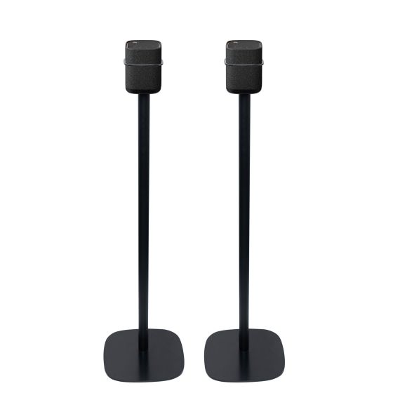 Par av Vebos stativ med Yamaha True X Speaker 1A i svart utförande