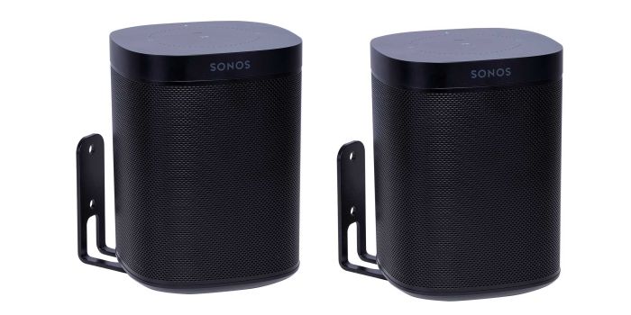 Par av Vebos väggfästen för Sonos One SL i svart utförande